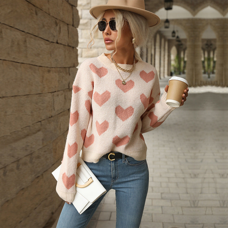 Trendy Love Pattern Sweater