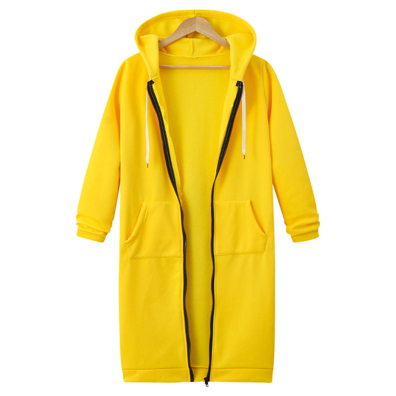 Hooded Fleece Long Jacket