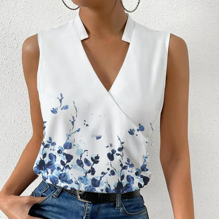 Trendy Sleeveless V-Neck Tee