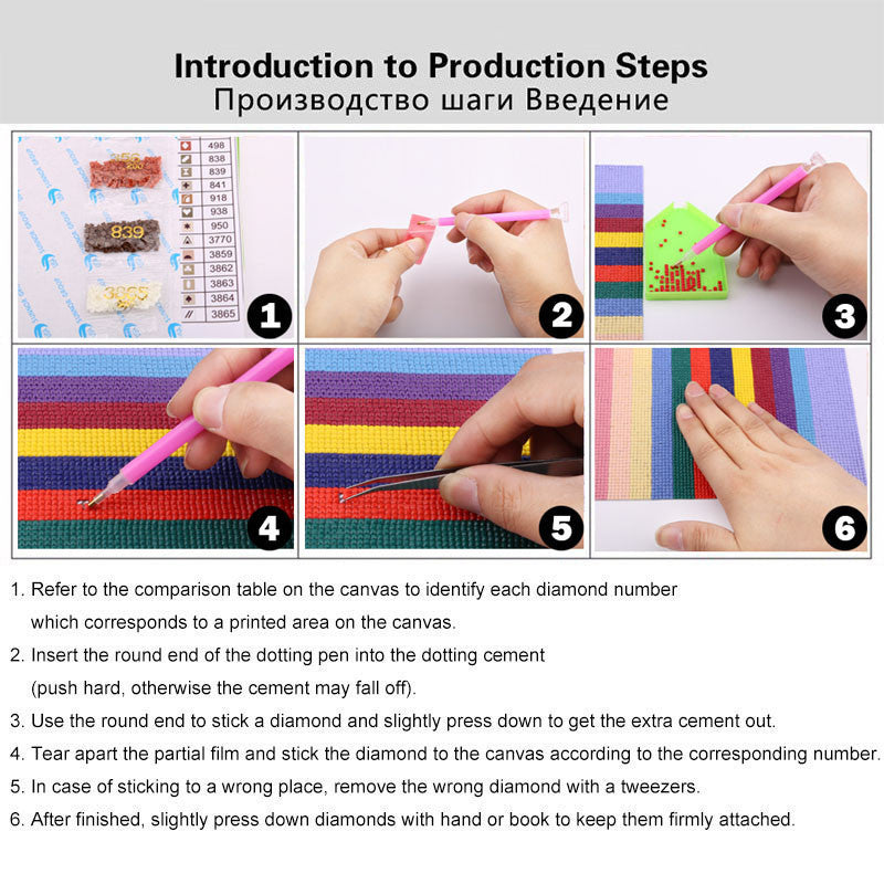 Side view 5D Diamond Painting Xmas Pets side view showing vibrant colors