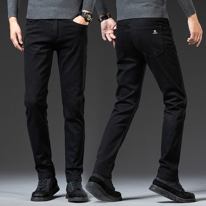 Slim Fit Elastic Straight Jeans