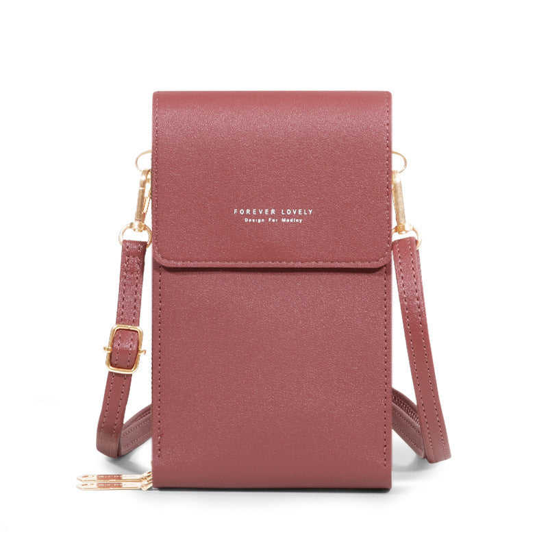 Women's Fashionable Crossbody PU Leather Touch Screen Mobile Wallet