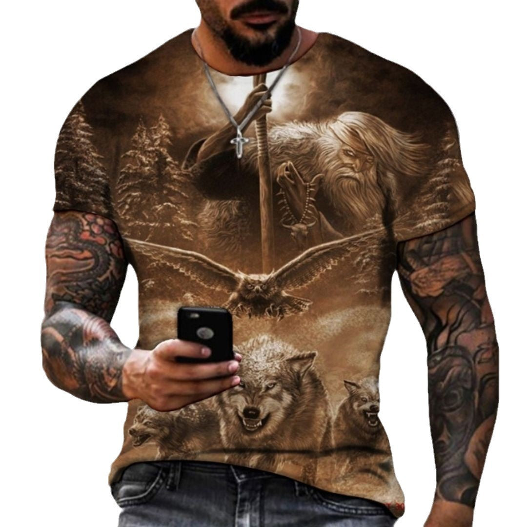Men’s 3D Beast Print T-Shirt