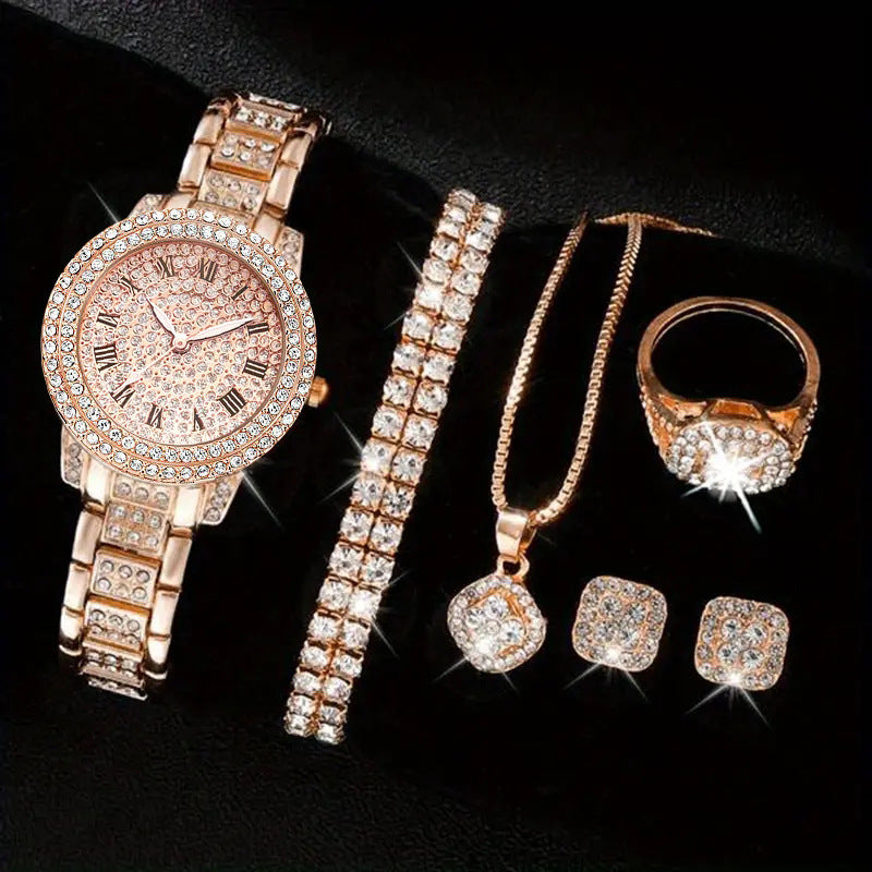 Luxury Diamond Watch 5-Piece Set