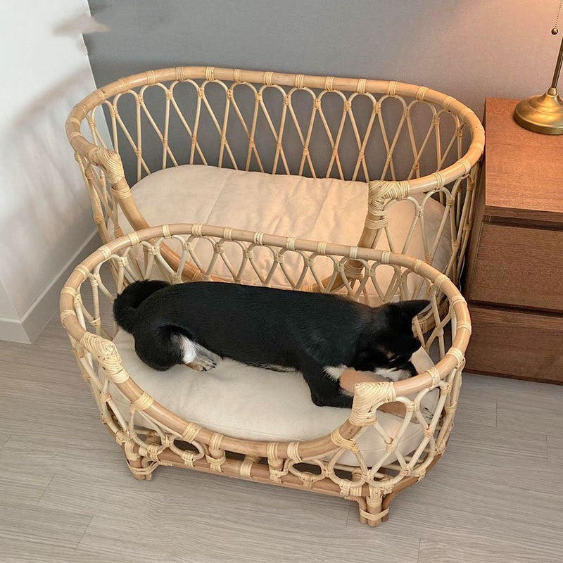 Handmade Rattan Pet Bed – Sofa 🐾