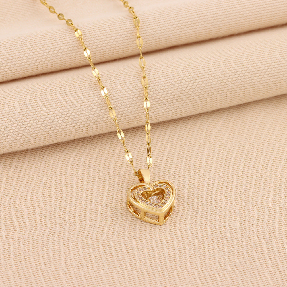 Elegant Rhinestone Love Necklace