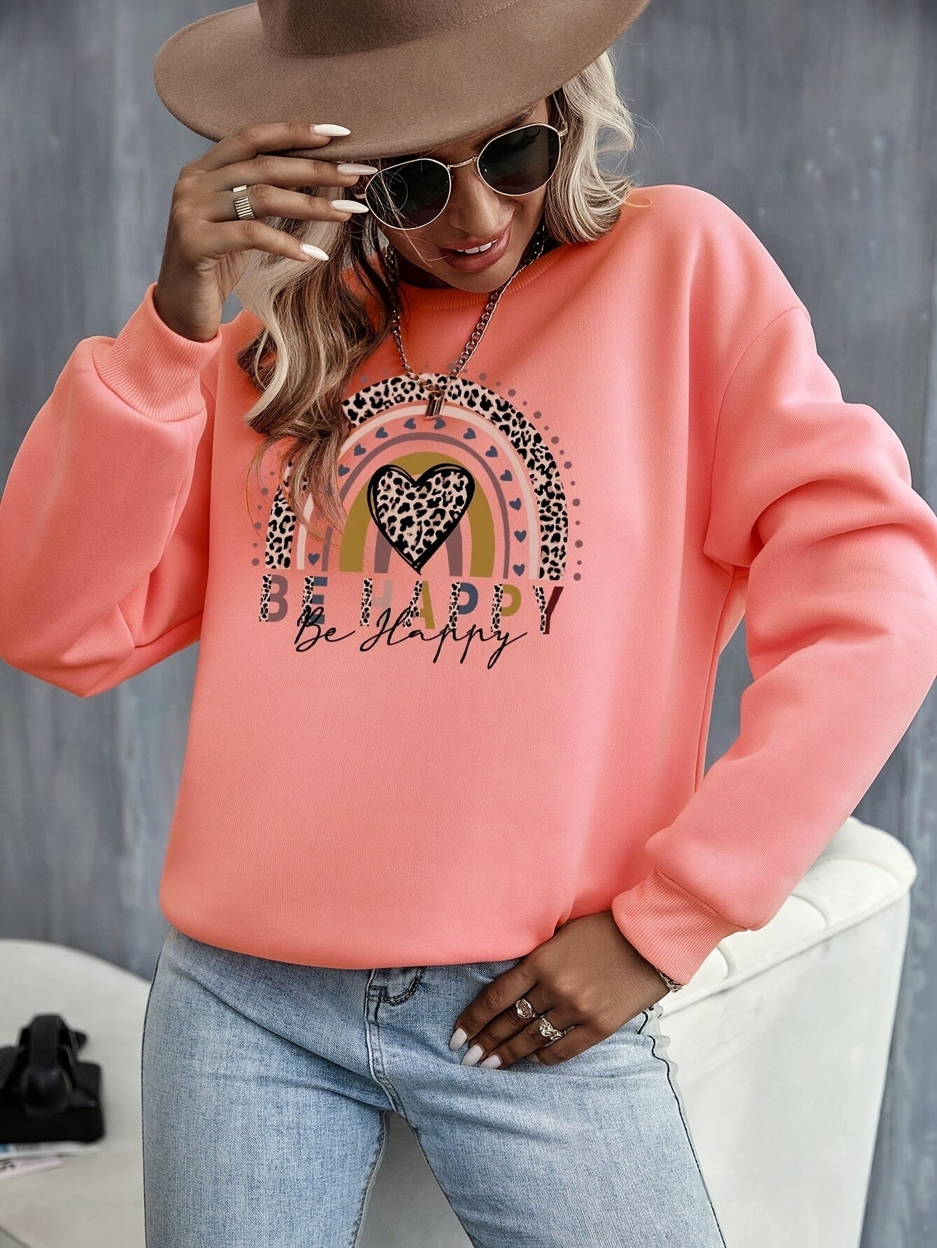 Love Graphic Knit Sweater