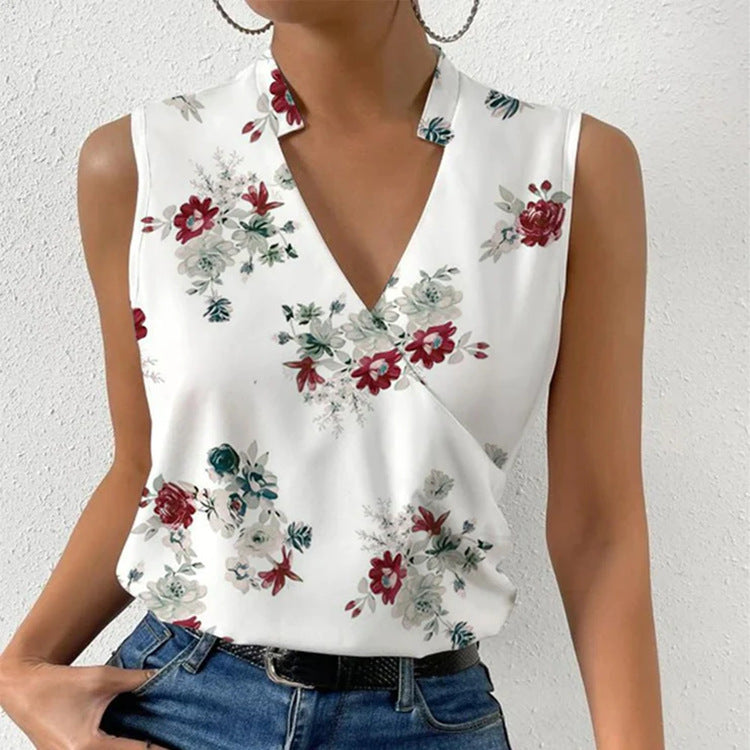 Trendy Sleeveless V-Neck Tee