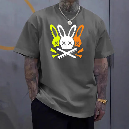 Fashion Unique Rabbit Skull Printed Men's T-shirt