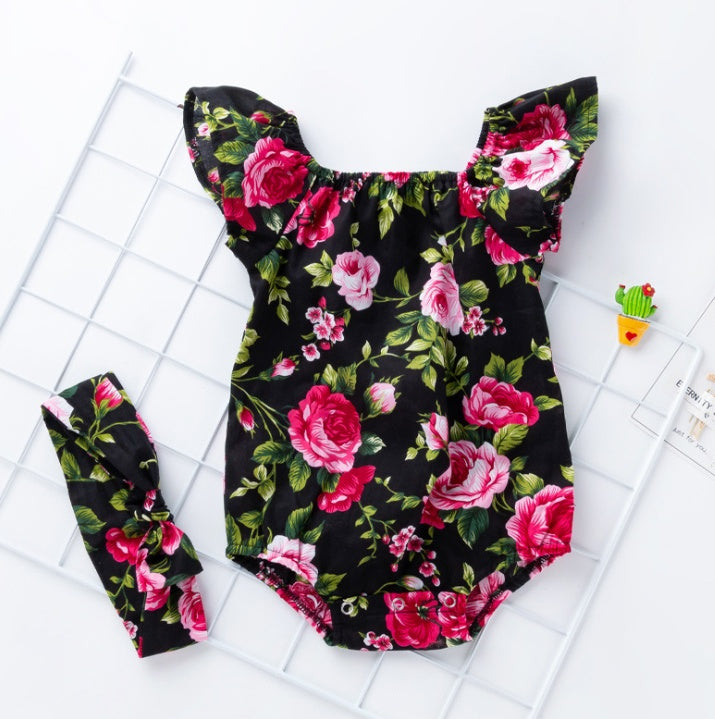 Girls Flutter Sleeve Romper
