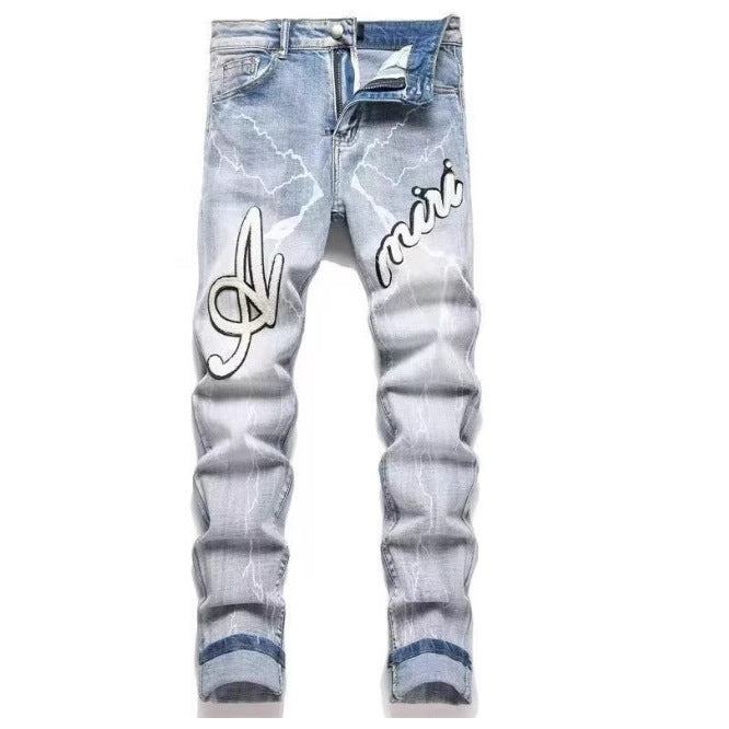 Trendy Retro Dyed Jeans Men