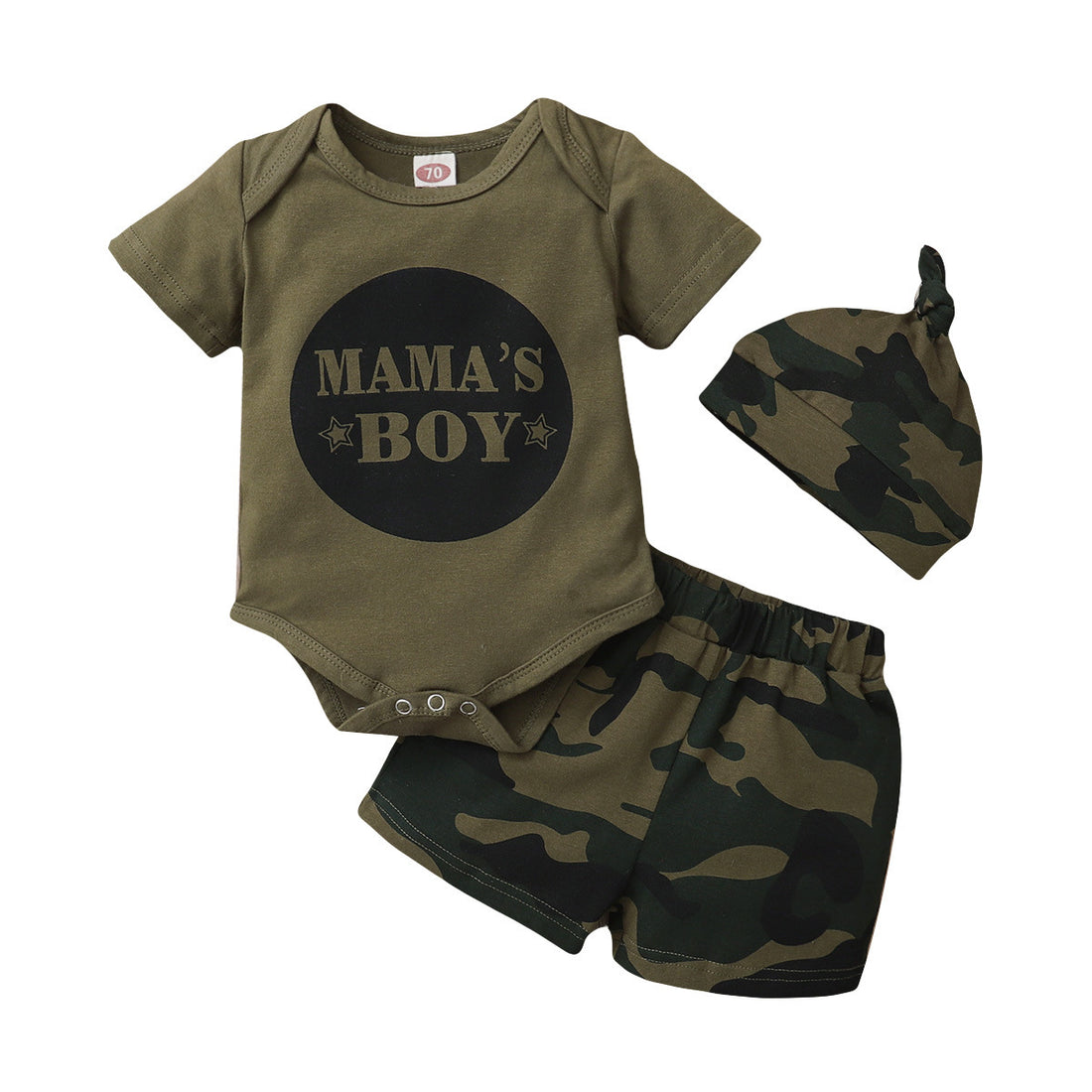 Camouflage Shirt Shorts & Hat
