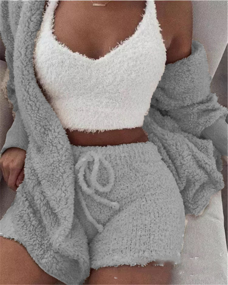 3-Piece Plush Loungewear Set