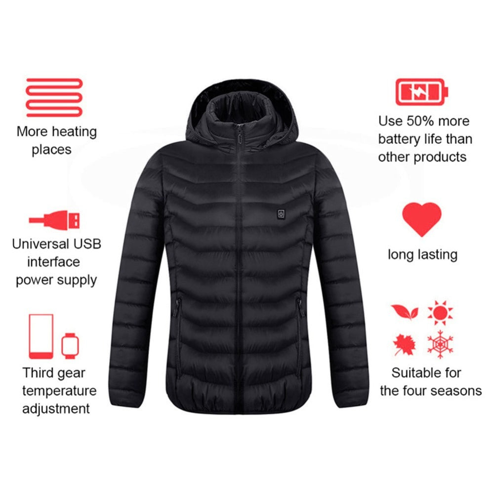 USB Heated Winter Jacket Men