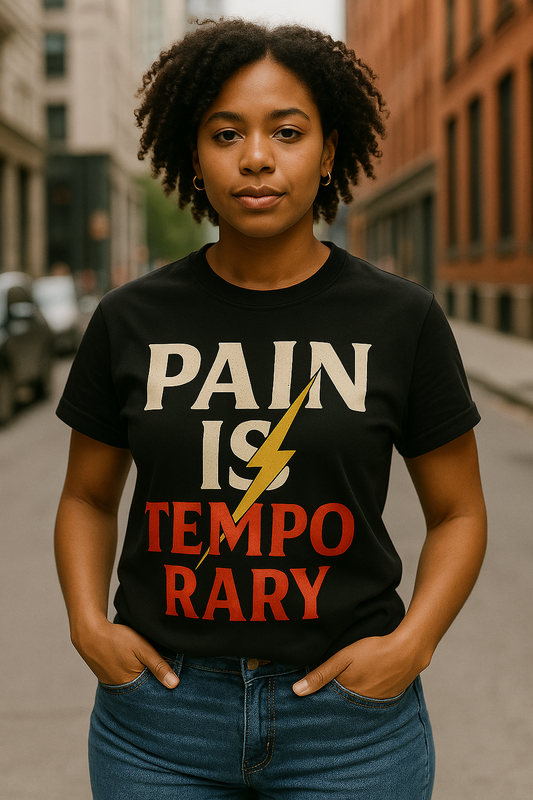 “Pain Is Temporary” Lightning Bolt Tee – Unisex Graphic Motivation Shirt
