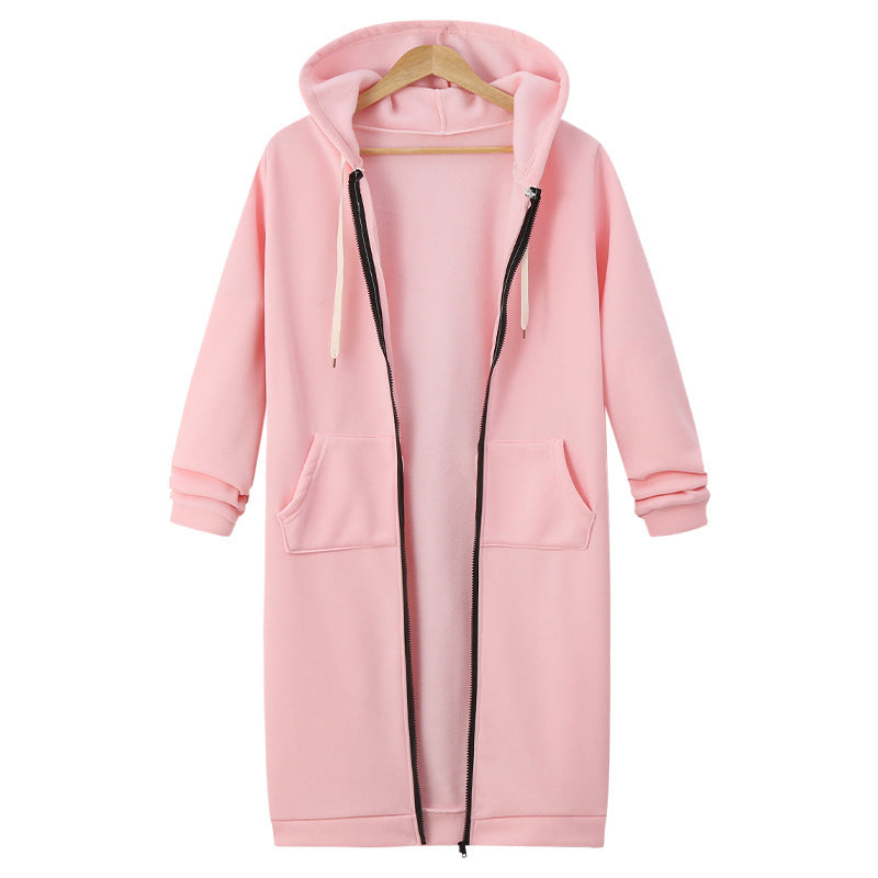 Hooded Fleece Long Jacket