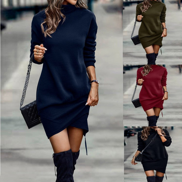 Trendy High Neck Mini Dress