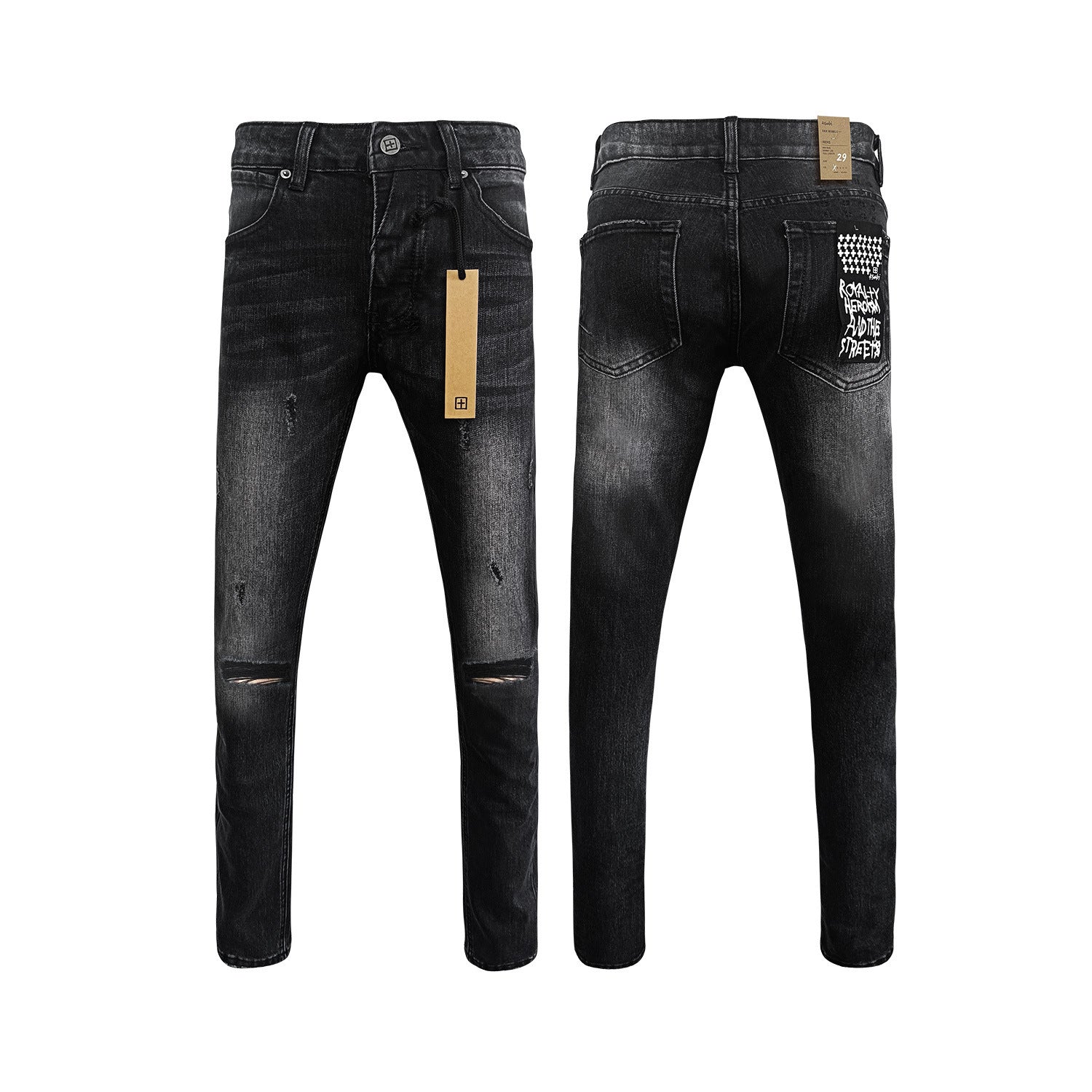 Straight Ripped Stretch Casual Jeans