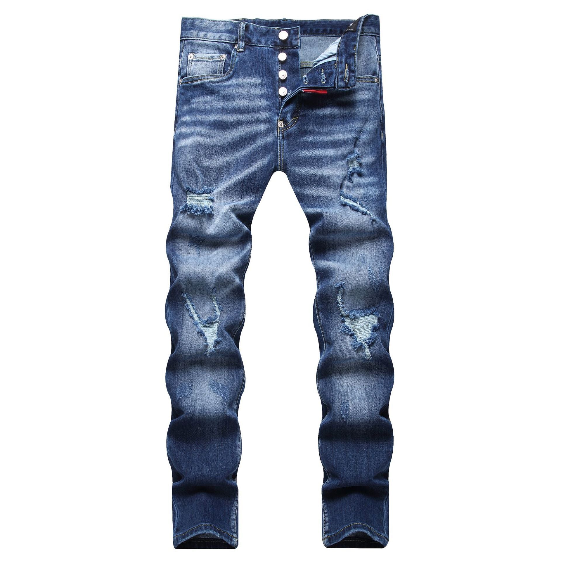 Ripped Fashion Slim Stretch Denim