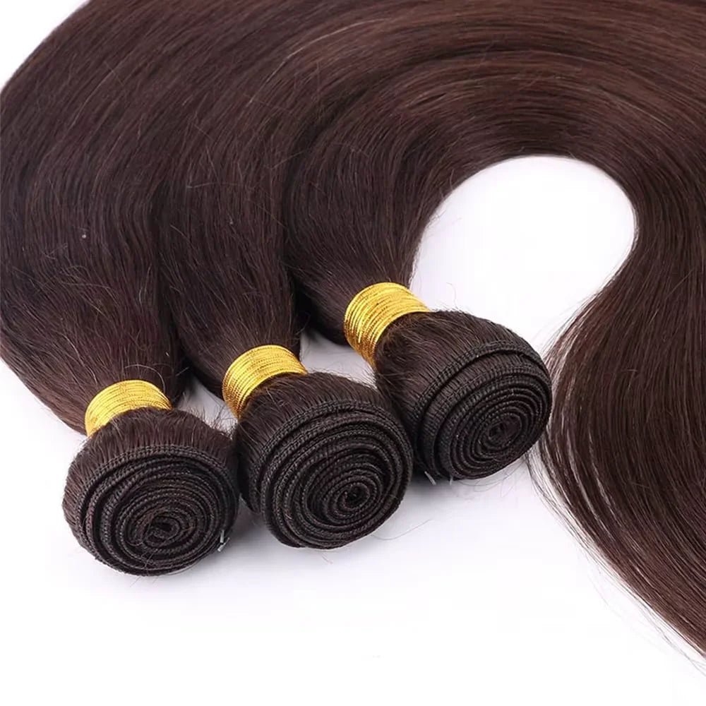 Chocolate Brown Brazilian Straight Hair Bundles