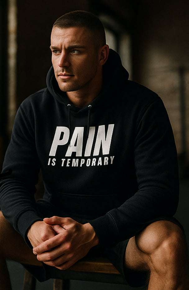 Unisex Premium Mid-Weight Hoodie – White Bold Logo