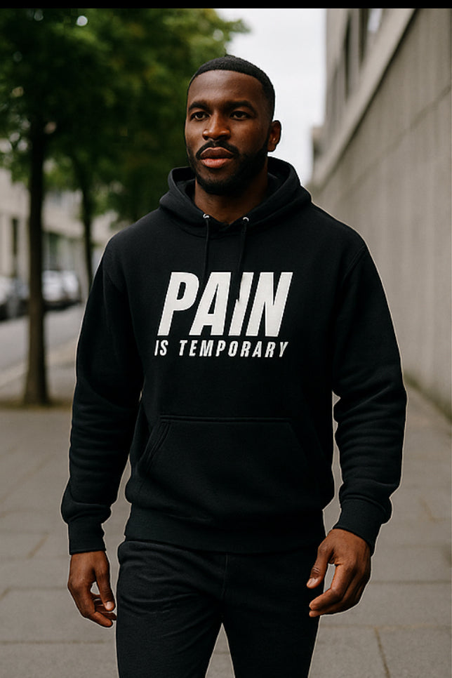 Unisex Premium Mid-Weight Hoodie – White Bold Logo