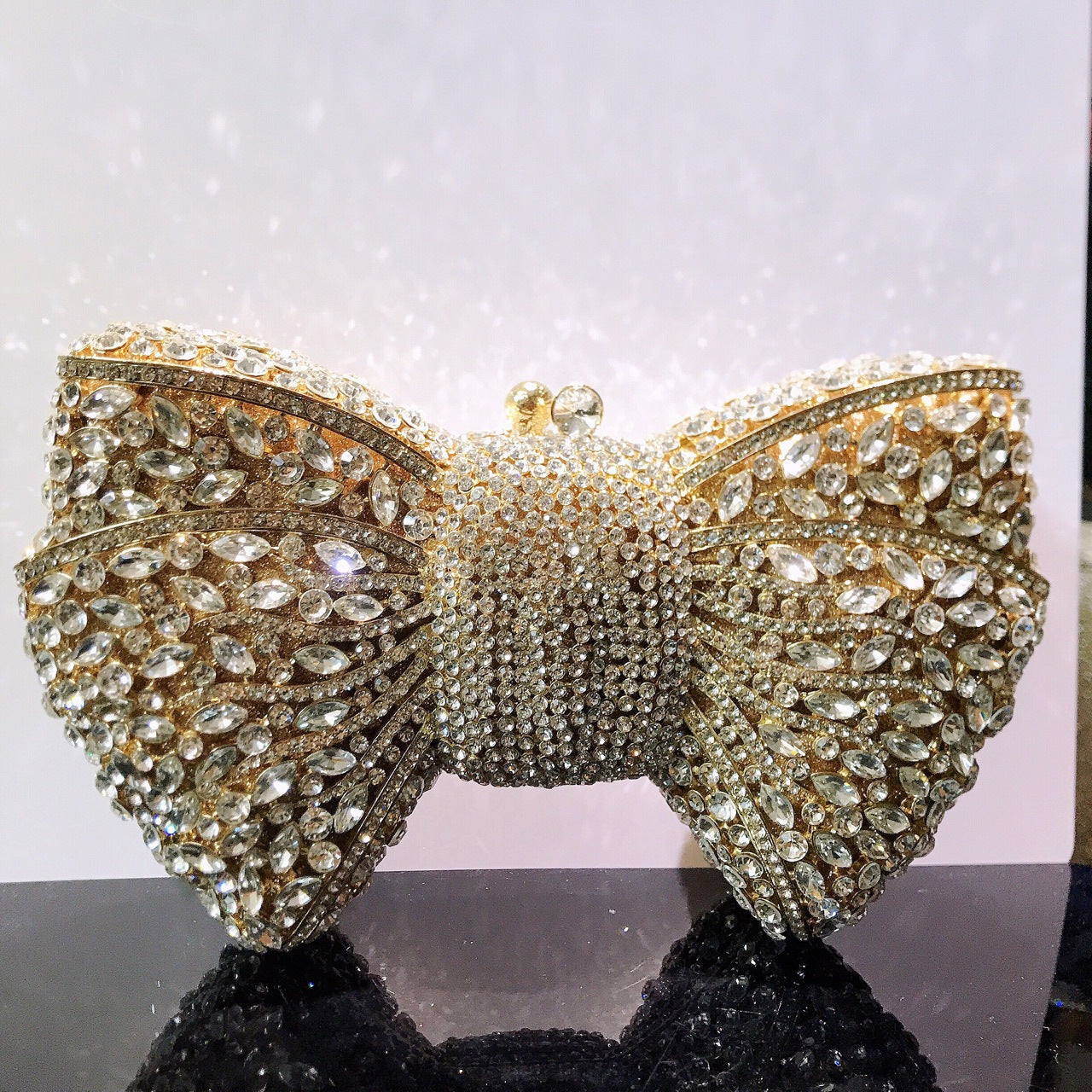 Bow Diamond Evening Bag Rhinestone Clutch