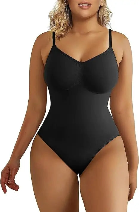 V Neck Spaghetti Strap Compression Bodysuits