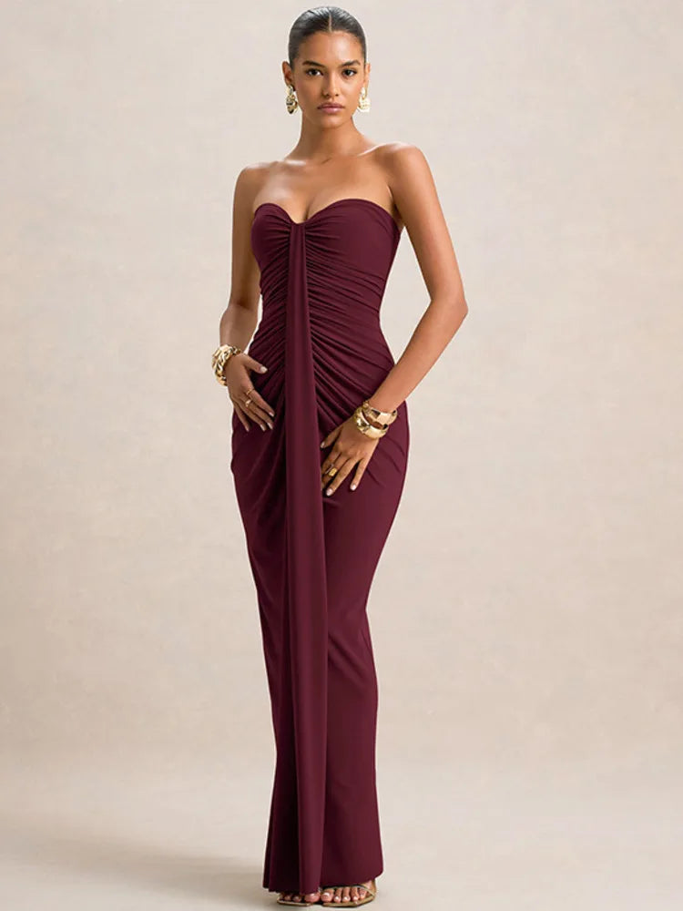 Off-shoulder Strapless Maxi Dress