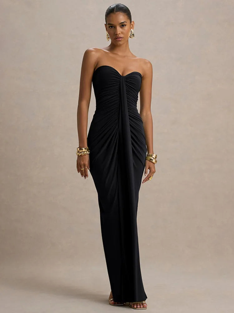 Off-shoulder Strapless Maxi Dress