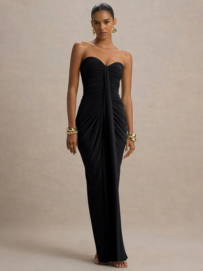 Off-shoulder Strapless Maxi Dress