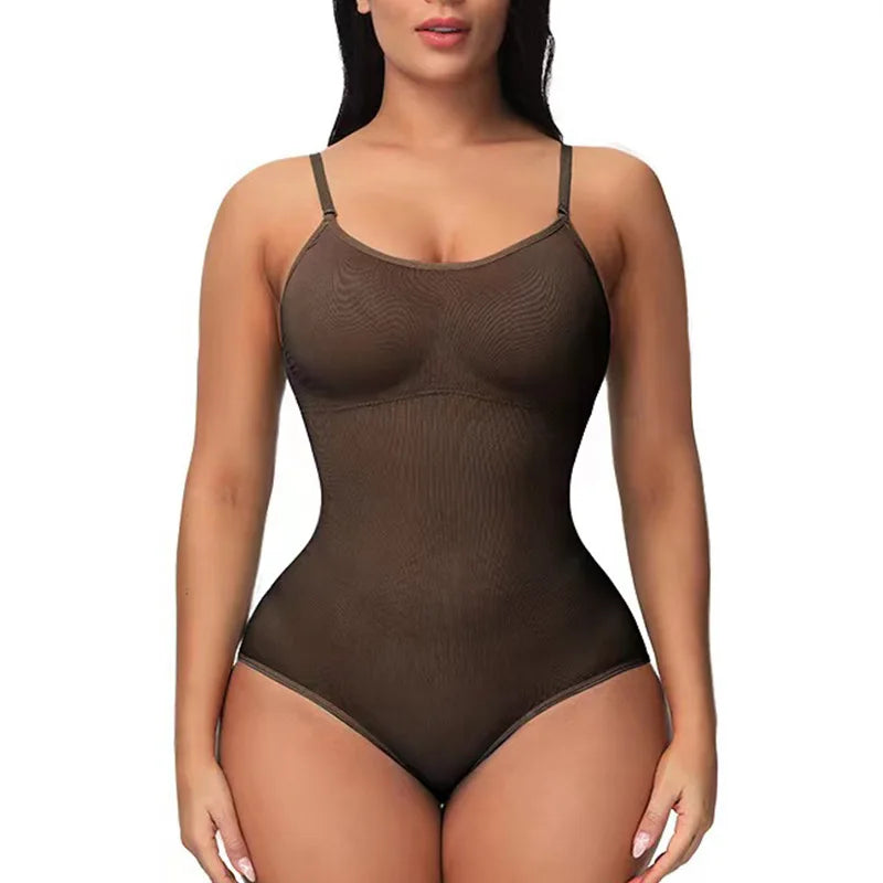 V Neck Spaghetti Strap Compression Bodysuits