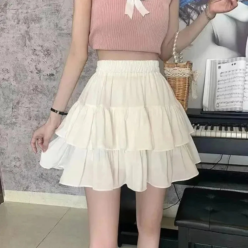Pleated A-line Skirt