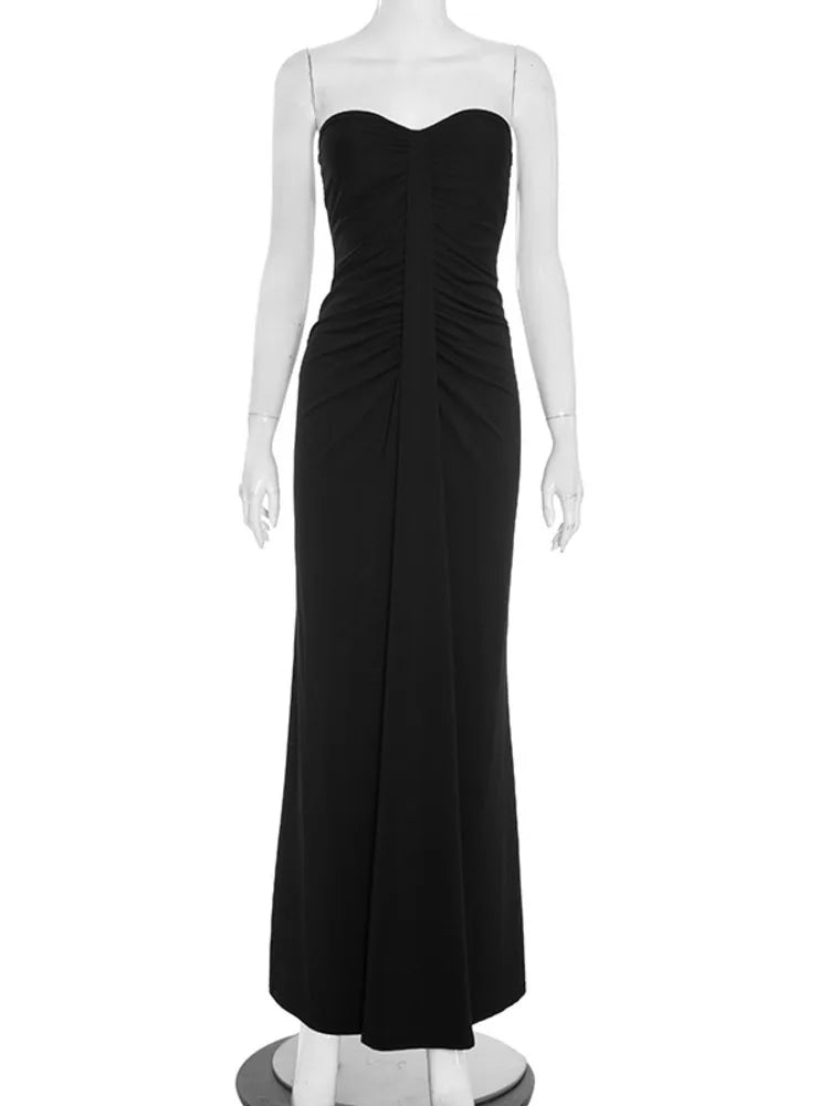 Off-shoulder Strapless Maxi Dress
