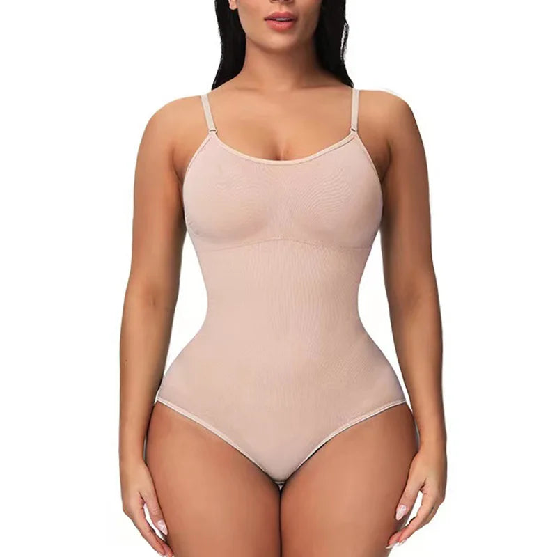 V Neck Spaghetti Strap Compression Bodysuits