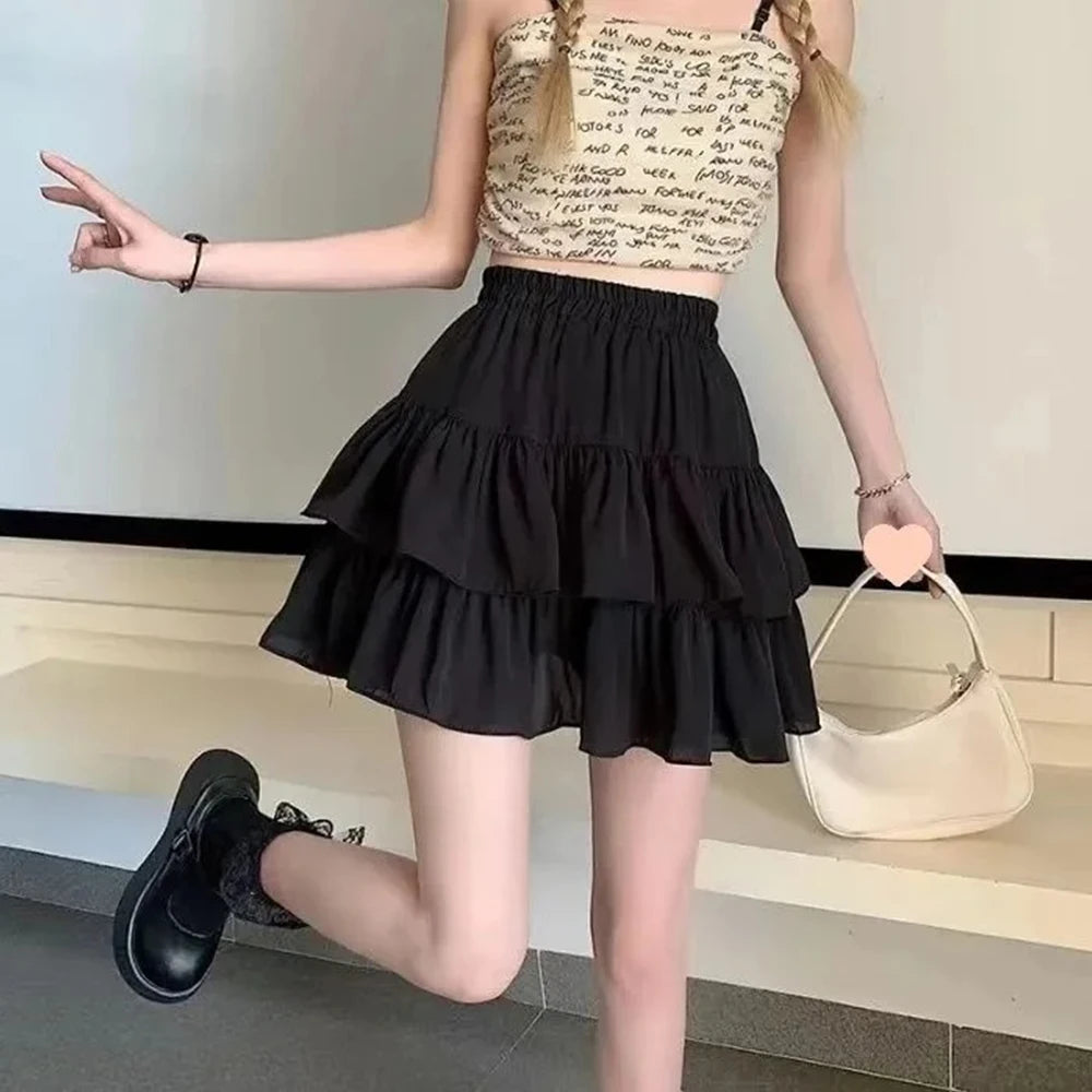 Pleated A-line Skirt