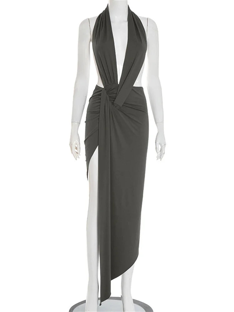 Elegant Halter Backless Dress