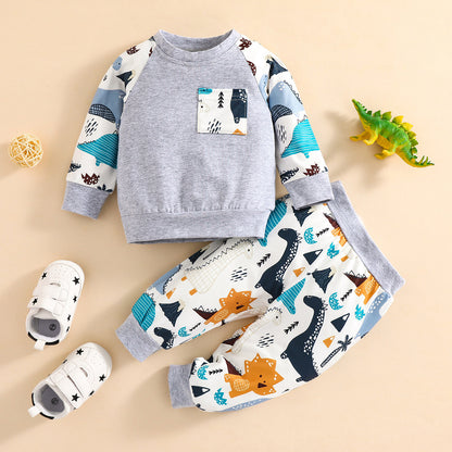 Cute Animal Cartoon Autumn Long-sleeved Suit