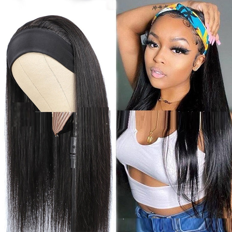 Human Hair Straight Strip Headband