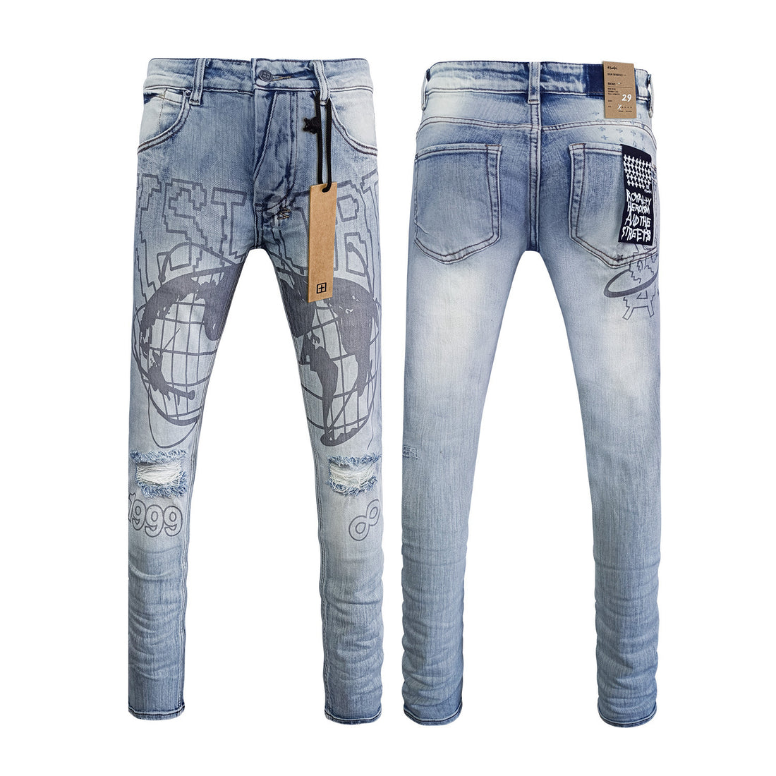 Straight Ripped Stretch Casual Jeans