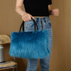 High-end Hand-carrying Square Plush Bag Fur Raccoon Fur Handbag Large Capacity