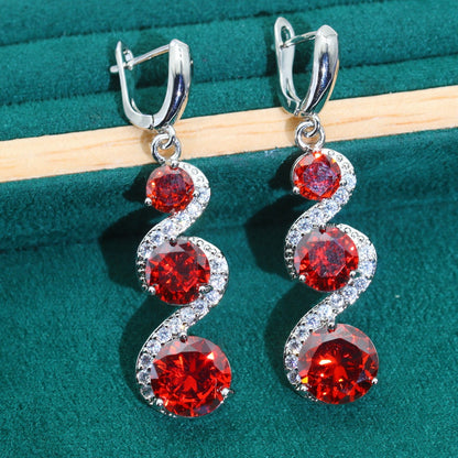 Beautiful Exquisite Popular Zircon Necklace Bracelet Earrings Four-piece Ring Set Pack