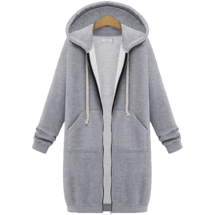 Hooded Fleece Long Jacket