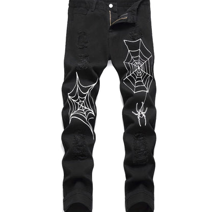 High Street Vibe Style Loose Straight Wide Leg Pants American Spider