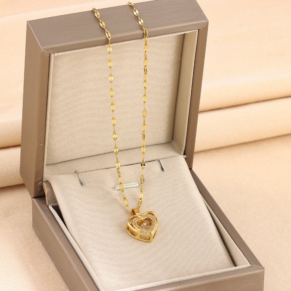 Elegant Rhinestone Love Necklace