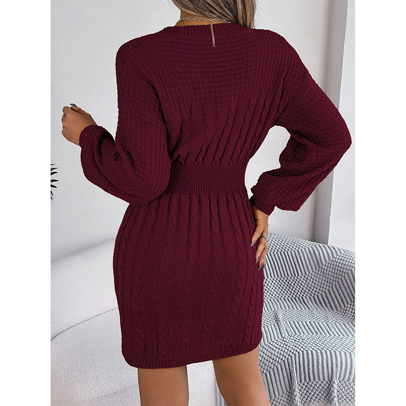 Trendy Ribbed Sweater Dress