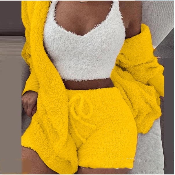 3-Piece Plush Loungewear Set