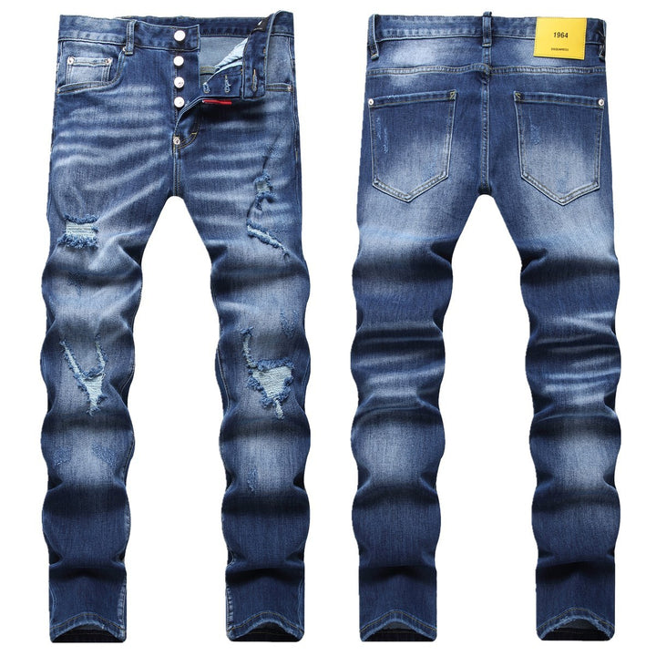 Ripped Fashion Slim Stretch Denim