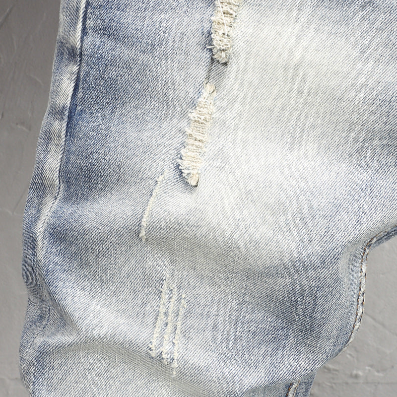 Distressed Embroidered Jeans