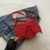 Heart Shape Bag Strap Design Bat Wings One Shoulder Crossbody Bag